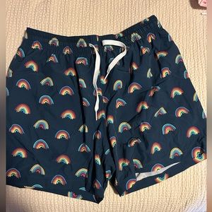 Chubbies 4 inch, rainbows, navy blue, size medium, never worn NWOT